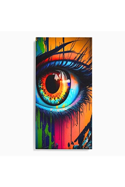 Luxcanva Tablou Canvas Colorful Eye 50x100 cm pe Sasiu Lemn Living Ochi Multi...