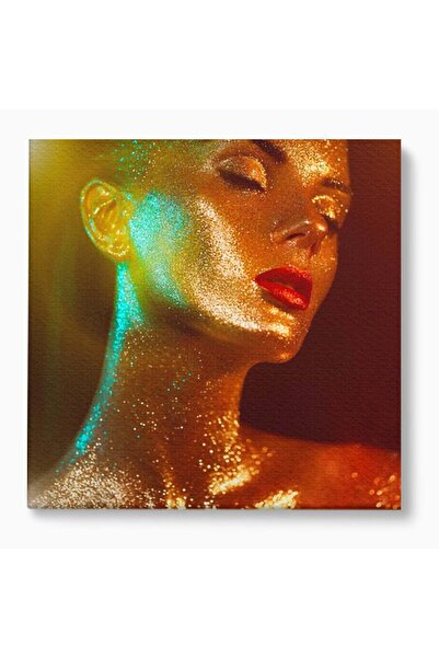 Luxcanva Tablou Canvas Girl With Glitter 50x50 cm pe Sasiu Lemn Dressing Scli...