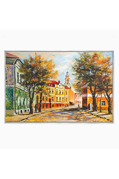 Luxcanva Tablou Canvas Oras La Ceas De Toamna 100x70 cm cu Rama Argintiu Livi...
