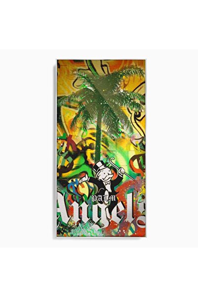 Luxcanva Tablou Canvas Monopoly Dollars 60x120 cm cu Rama Argintiu Palm Angel...