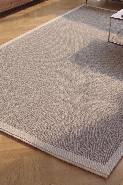 Anatolian Carpet Store Sisal Dokuma Hav Vermez, Leke Tutmaz, Robot Süpürgeye Uygun Modern Gri Halı