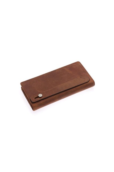 Westpolo Unisex Genuine Leather Long Wallet with Phone Compartment, Magnetic Cover, Hand Portfolio
