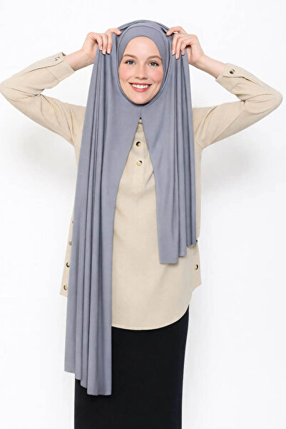 ALDAIYR Ready-To-Wear Practical Combed Cotton Shawl Hijab with Stitching at t...