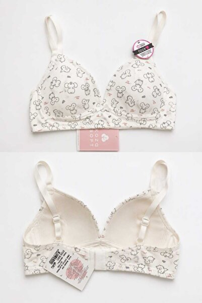 Stimor Koza Soft 80050-97 Kız Çocuk Desteksiz Bralet Sütyen Pamuklu Beyaz Far...