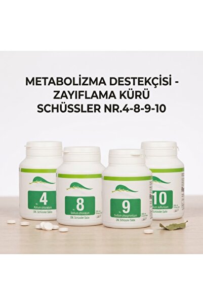 Schüssler الأملاح رقم 4-8-9-10 - علاج التخسيس وتحفيز عملية الأيض - 400 قرص × ...
