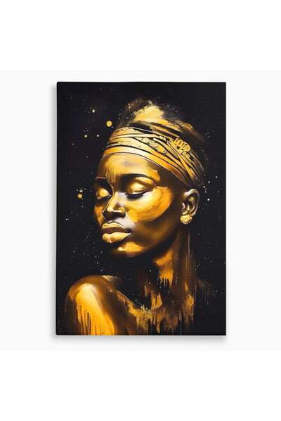 Luxcanva Tablou Canvas African Gold 80x120 cm pe Sasiu Lemn Decorativ Femeie ...