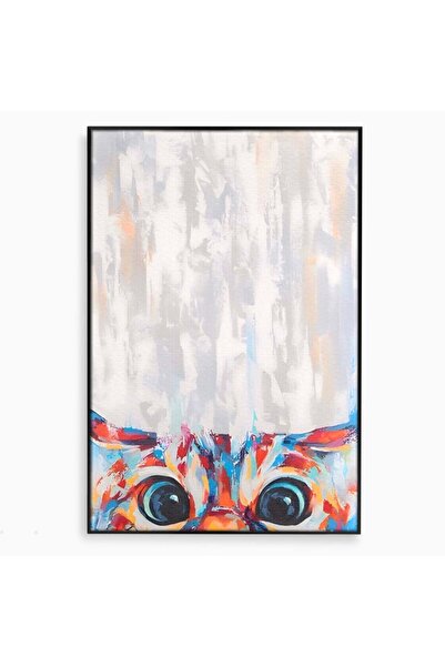 Luxcanva Tablou Canvas Cat Eyes 70x100 cm cu Rama Negru Room Pisica Privire