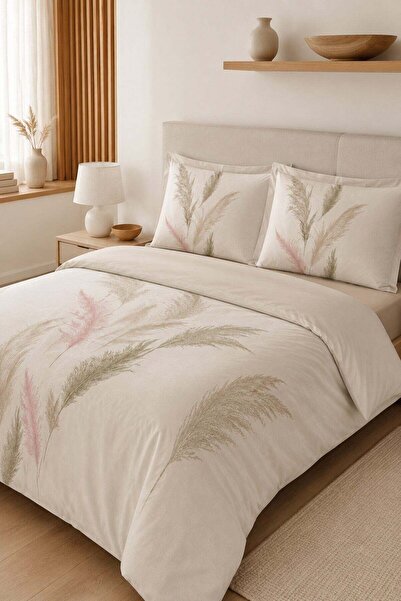 Özdilek Miscanthus Double Elastic Sheet Duvet Cover Set - Cream
