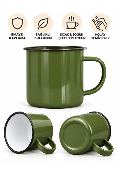 Partenya Emaye Kamp Bardağı 8 cm – Dayanıklı Metal Kupa, Sıcak ve Soğuk İçece...