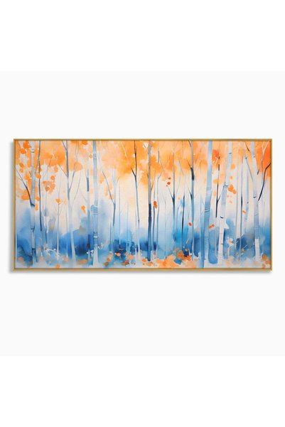 Luxcanva Tablou Canvas In Culorile Toamnei 120x60 cm cu Rama Auriu Living Pad...