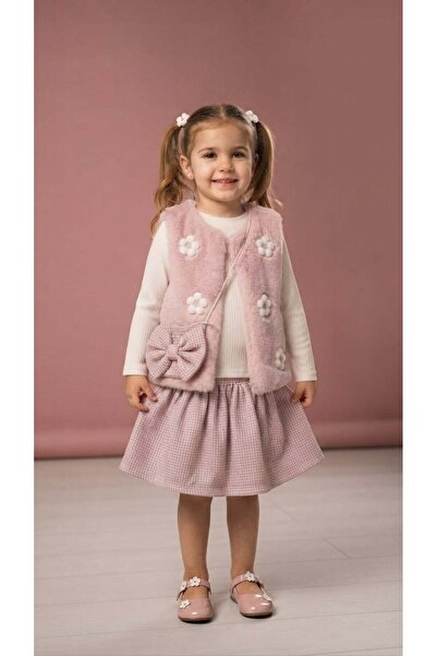 Baby Rose Baby Girl Daisy Accessory Plush Vest Set Bbr-5246