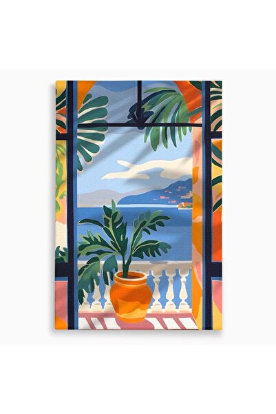 Luxcanva Tablou Canvas Summer View 40x60 cm pe Sasiu Lemn Decorativ Colorat Vara