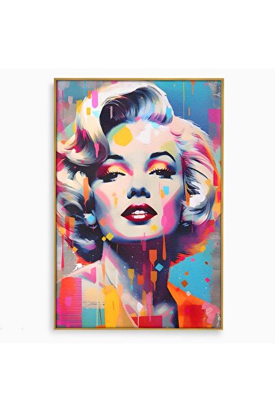 Luxcanva Tablou Canvas Lady Marilyn Monroe 50x70 cm cu Rama Auriu Living Vede...