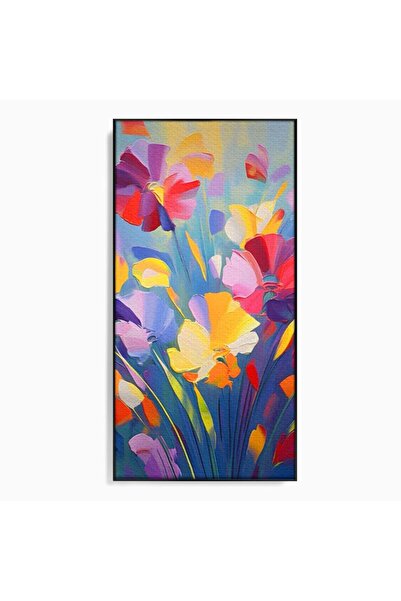 Luxcanva Tablou Canvas Luna Florilor 50x100 cm cu Rama Negru Decorativ Living...