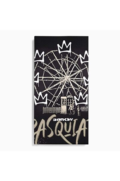 Luxcanva Tablou Canvas Basquiat Black 60x120 cm pe Sasiu Lemn Room Graffiti Samo