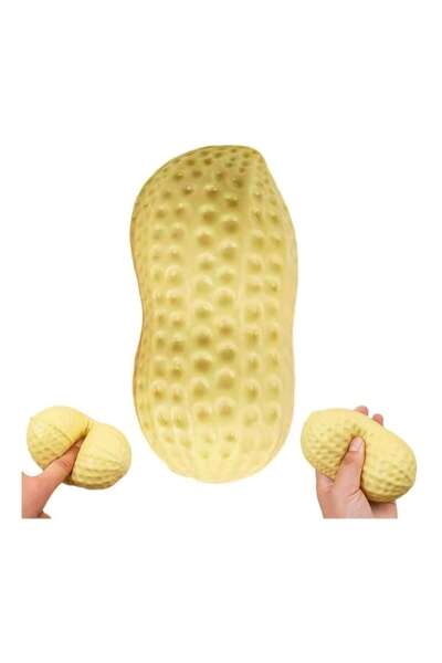 MASHASHOP Sensory toy, Peanut, squishy, anti-stress, 1 pc, beige, 12 cm
