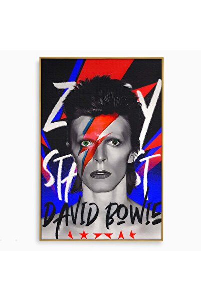 Luxcanva Tablou Canvas David Bowie 70x100 cm cu Rama Auriu Dormitor Cantaret ...