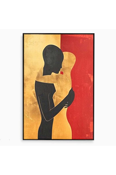 Luxcanva Tablou Canvas Imbratisarea Sufletelor 100x150 cm cu Rama Negru Prote...