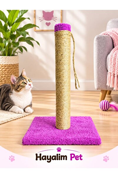 42 cm Orta Boy Kedi Tırmalama Tahtası Tek Parça 7.5 cm Boru Çapı