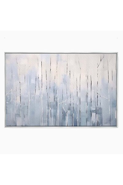 Luxcanva Tablou Canvas Vis De Iarna 70x50 cm cu Rama Argintiu Room Copaci Ful...