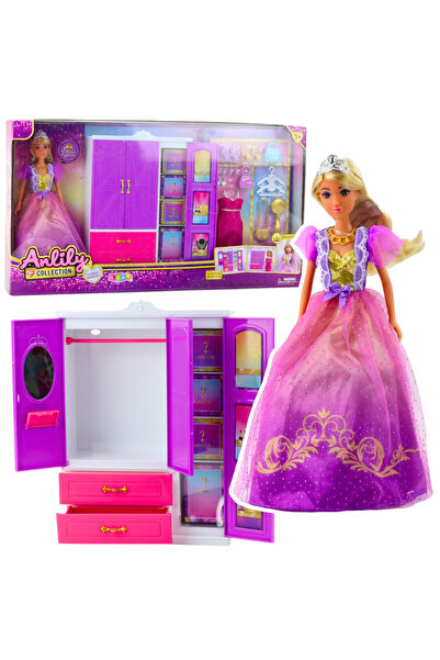 LEAN Dulap de păpuși Anlily cu rafturi și sertare, accesorii pentru dressing,...