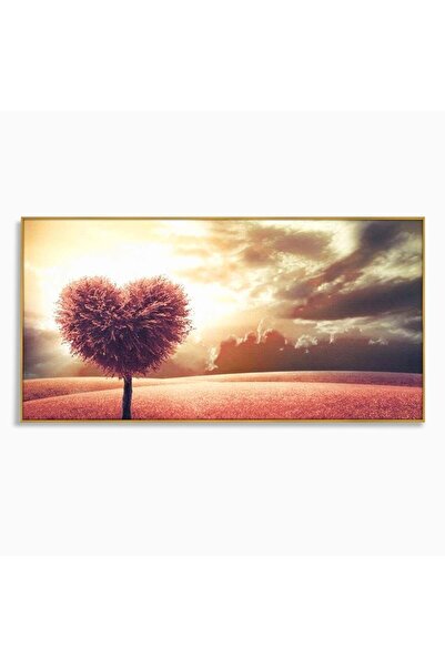 Luxcanva Tablou Canvas Bataile Inimii Pamantului 100x50 cm cu Rama Auriu Copa...