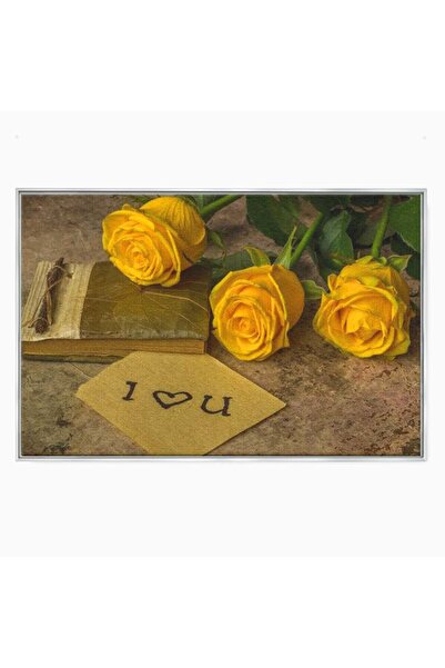 Luxcanva Tablou Canvas Scrisoare din Suflet 100x70 cm cu Rama Argintiu Tranda...