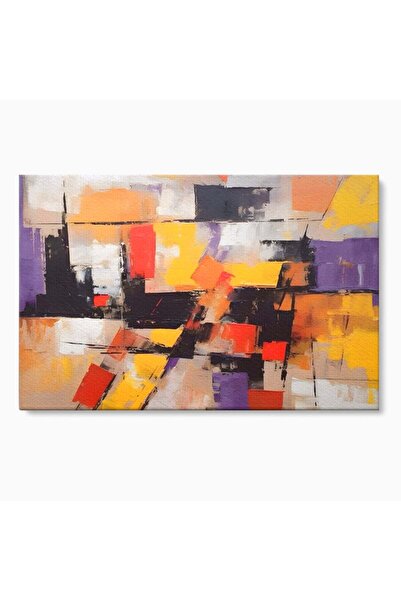 Luxcanva Tablou Canvas Contrast Violet 60x40 cm pe Sasiu Lemn Living Mov Galben