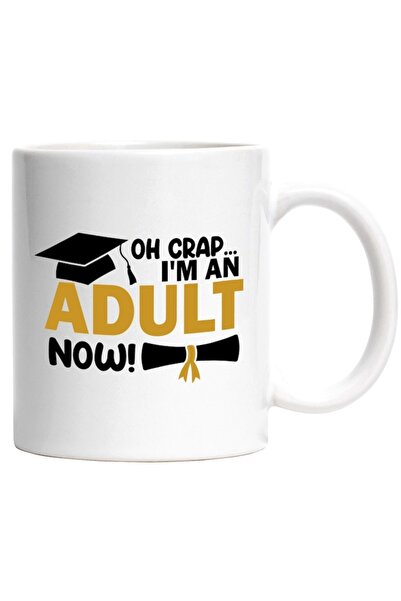 INOVATIX Cana alba personalizata, Oh Crap,I'm An Adult Now,Absolvire,Palarie,...