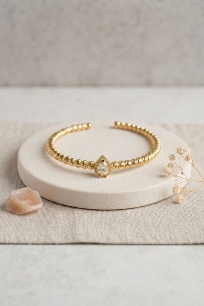 norsary Gold Color Dorika Model Drop Zircon Stone Women's Bracelet