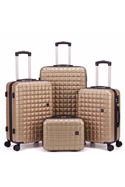 Flieger Luggage 4PC Hardside Luggage Set with Makeup Case, ABS 14/20/24/28 In...