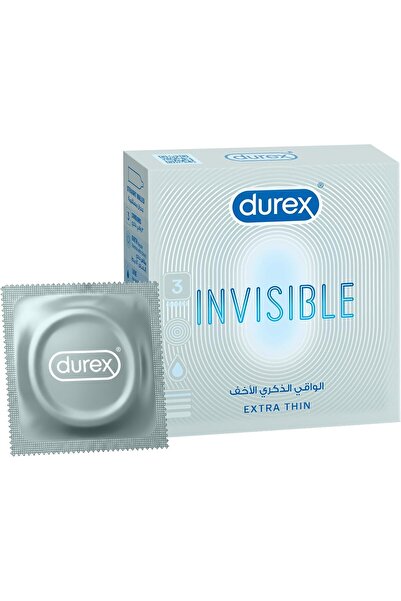 Durex Invisible Extra Thin Condoms for Men, Pack of 3
