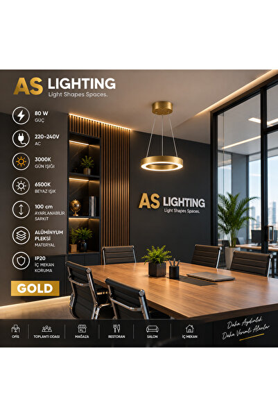 LIGHTING 40x40 cm Yuvarlak LED Sarkıt Avize