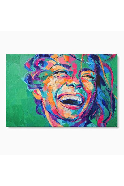 Luxcanva Tablou Canvas Zambet De Fericire 60x40 cm pe Sasiu Lemn Fata Zambet ...