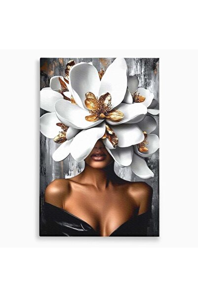 Luxcanva Tablou Canvas Misterul Magnoliei 50x70 cm pe Sasiu Lemn Feminitate M...