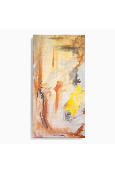 Luxcanva Tablou Canvas Brown And Gold Painting 60x120 cm pe Sasiu Lemn Culori...