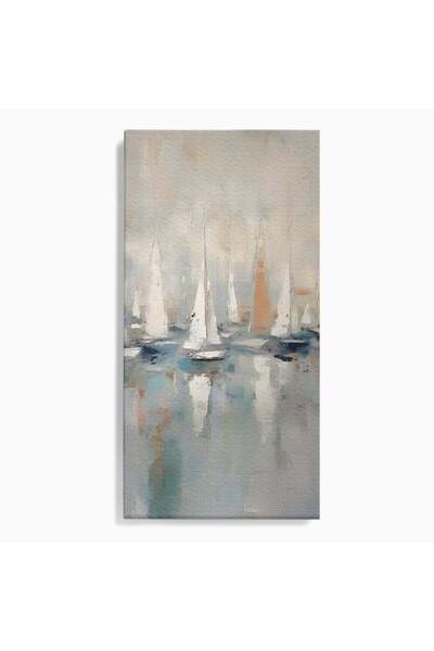 Luxcanva Tablou Canvas Ships In The Harbour 50x100 cm pe Sasiu Lemn Culori Se...