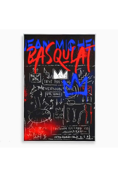 Luxcanva Tablou Canvas Basquiat Pop Art Painting 40x60 cm cu Rama Argintiu Cu...