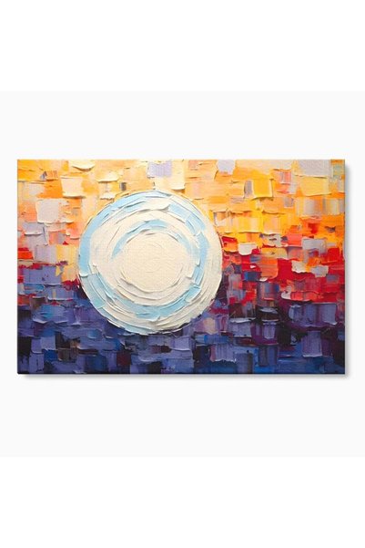 Luxcanva Tablou Canvas Abstract Moon 100x70 cm pe Sasiu Lemn Living Abstract ...