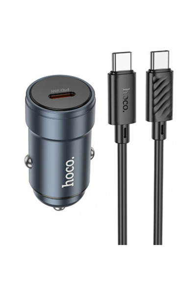 Hoco Incarcator Auto Cu Cablu USB-C Z57, 30W, 3A, 1 x USB-C, Gri