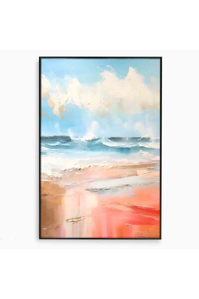 Luxcanva Tablou Canvas Sea Abstract 100x150 cm cu Rama Negru Dormitor Decorat...