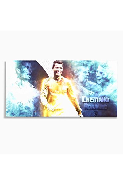 Luxcanva Tablou Canvas Cristiano Ronaldo 140x70 cm pe Sasiu Lemn Culori Fotba...