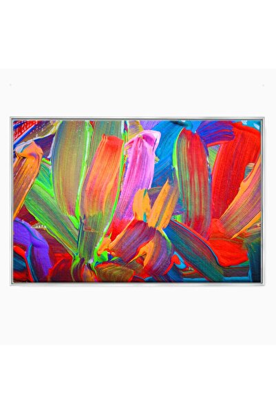 Luxcanva Tablou Canvas Abstract 100x70 cm cu Rama Argintiu Abstract Camera Co...