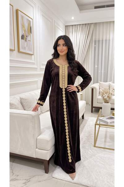 alqarat Layan Velvet Jalabiya