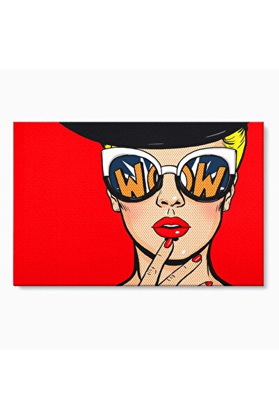 Luxcanva Tablou Canvas Pop Art Painting 70x50 cm pe Sasiu Lemn Femeie Beautif...