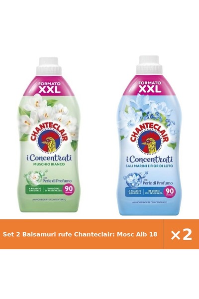 Chanteclair Set 2 Balsamuri rufe Chanteclair: Mosc Alb 1800ml 90 spălări + Să...