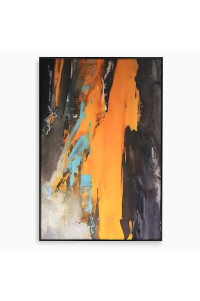 Luxcanva Tablou Canvas Culori Abstracte Pe Pinza 40x60 cm cu Rama Negru Culor...