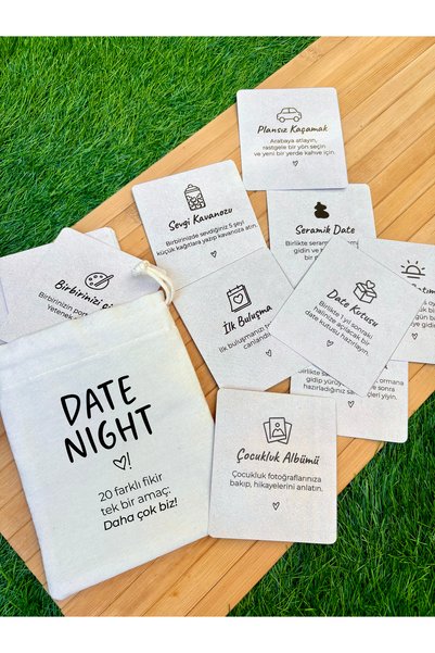 Pankart Evi DATE NIGHT | Çiftler İçin Date Kartları | Sevgili ile yapılacak 20 Eğlenceli Aktivite Fikir Kartı | Romantik Sevgili Hediyesi