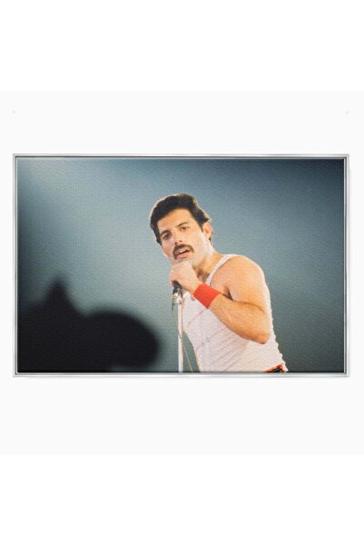 Luxcanva Tablou Canvas The King Freddie 100x70 cm cu Rama Argintiu Culori Flu...