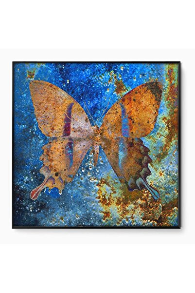 Luxcanva Tablou Canvas Cosmic Butterlfly 90x90 cm cu Rama Negru Fluture Cosmo...